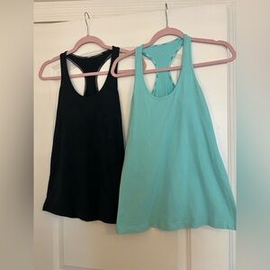 BUNDLE (2) Lululemon Black & Teal Razorback Tank Tops Size 6